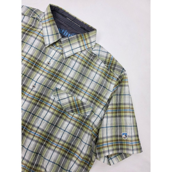 Kuhl Other - Kuhl Shirt Mens Size M Button Green Textured Seersucker Gorpcore Outdoors 3318